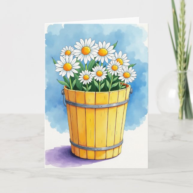 Floral Mothers Day Bucket Card (Front)