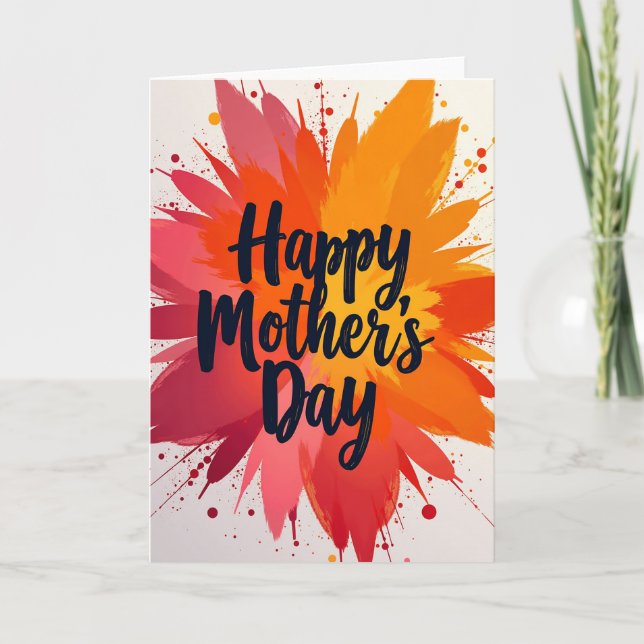 Floral Mothers Day Burst Card (Front)