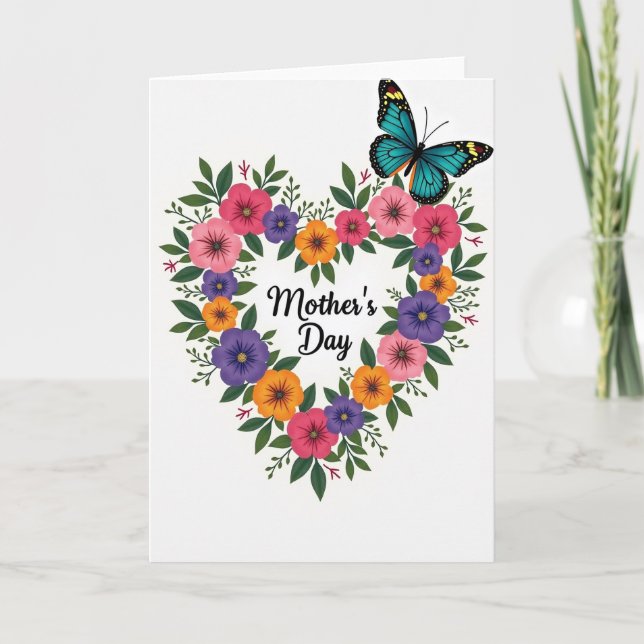 Floral Mothers Day Butterfly Card (Front)