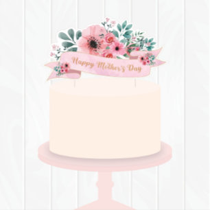 Floral Mother's Day Cake Topper/Greeting Card