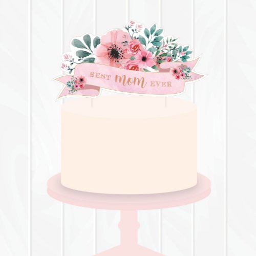 Floral Mothers Day Cake TopperGreeting Card