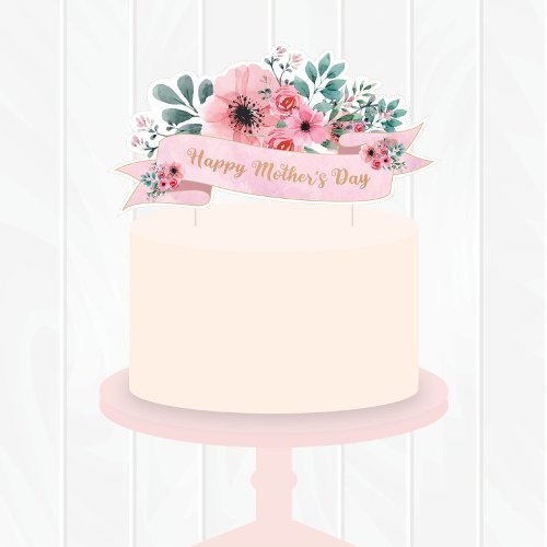 Floral Mothers Day Cake TopperGreeting Card