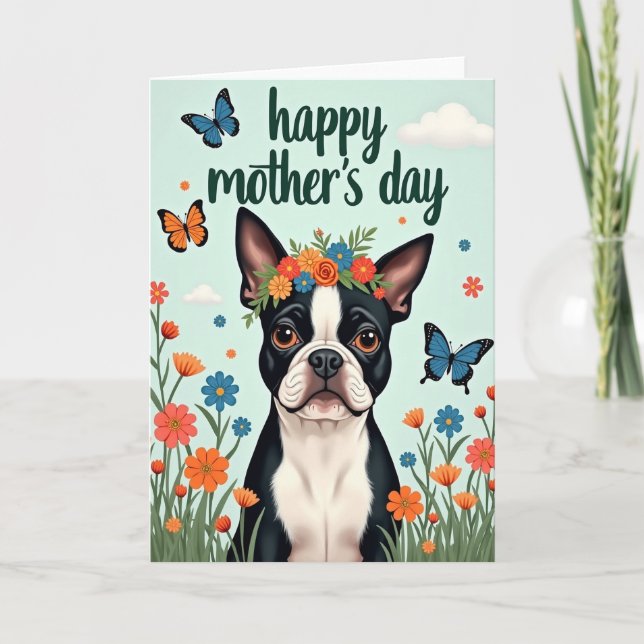 Floral Mothers Day Canine Card (Front)