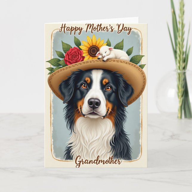 Floral Mothers Day Canine Friend Card (Front)