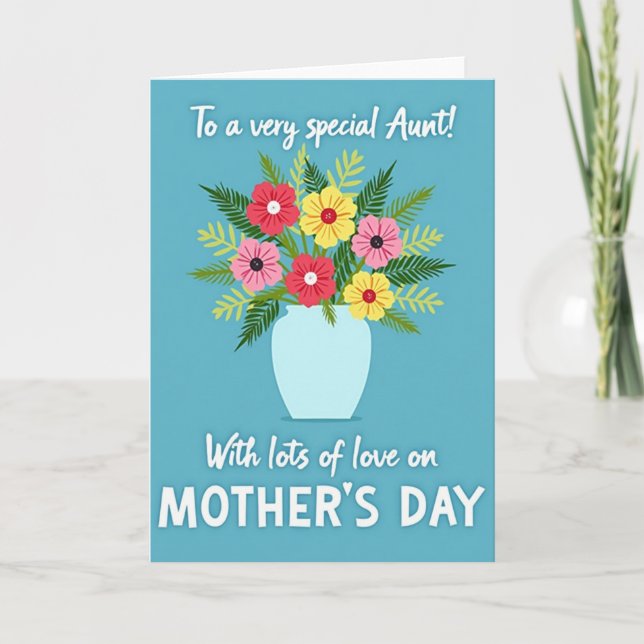 Floral Mothers Day Card For Aunt (Front)