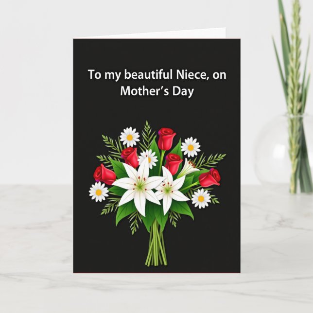 Floral Mothers Day Card For Niece (Front)