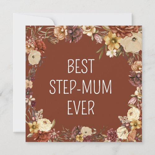 Floral Mothers day Card For Step Mum