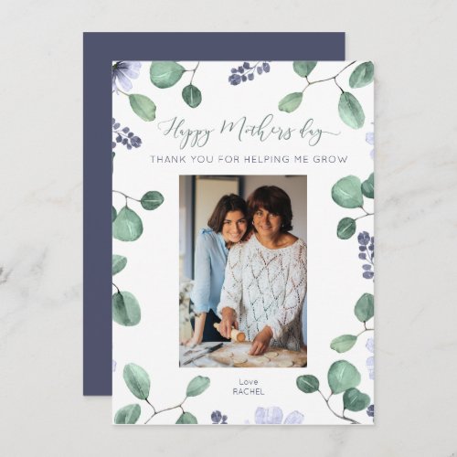 Floral Mothers Day card helping me grow Card