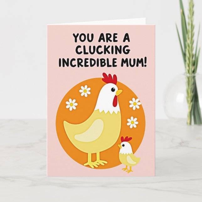 Floral Mothers Day Chick Card (Front)