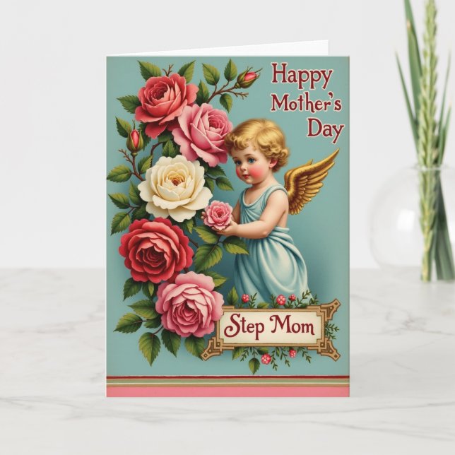 Floral Mothers Day Childs Rose Card (Front)