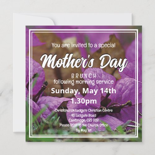 Floral MOTHERS DAY Church BRUNCH Invitation