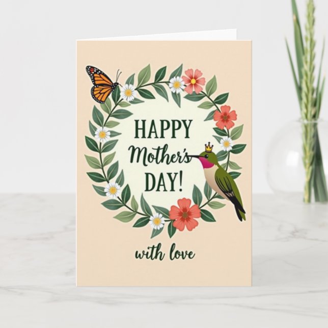Floral Mothers Day Circle Card (Front)