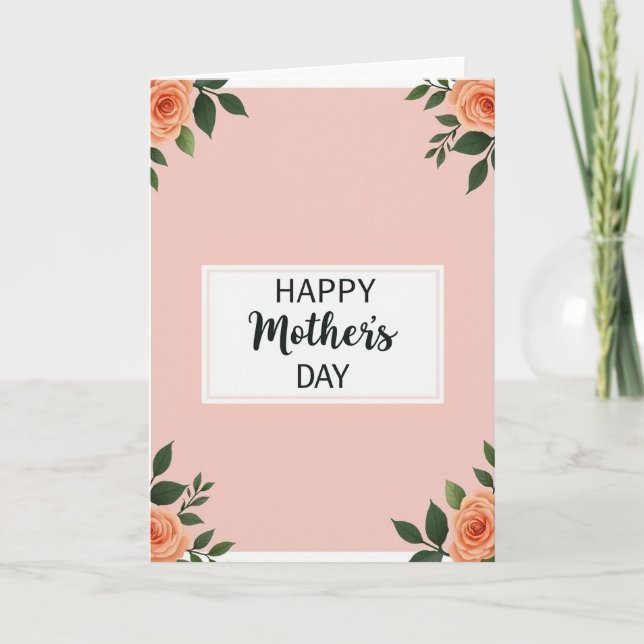 Floral Mothers Day Corner Art Card (Front)
