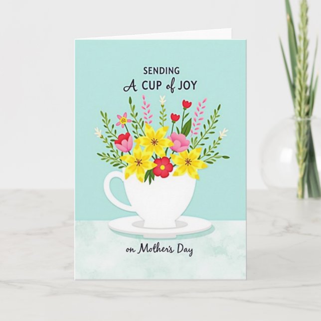 Floral Mothers Day Cup Card (Front)