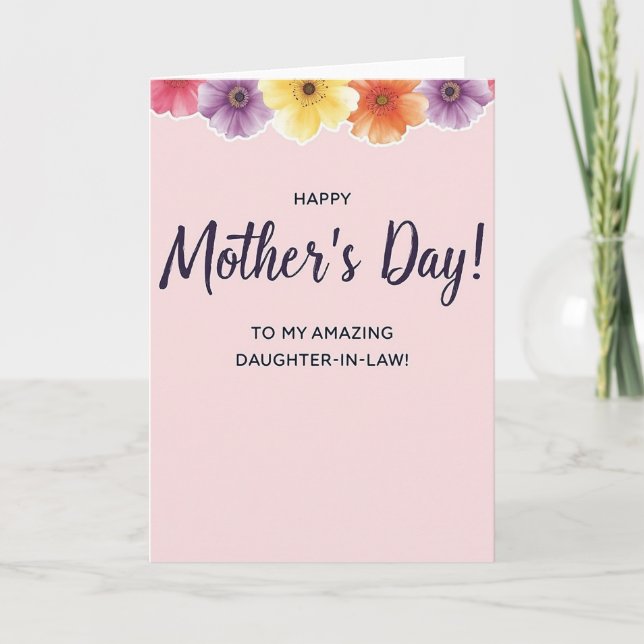 Floral Mothers Day Daughter In Law Card (Front)