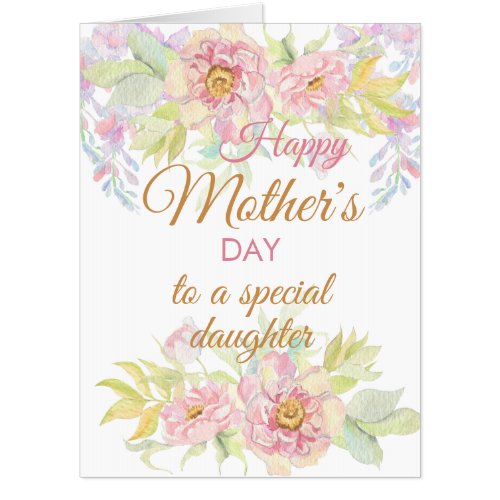 Floral Mothers Day Daughter Jumbo Card