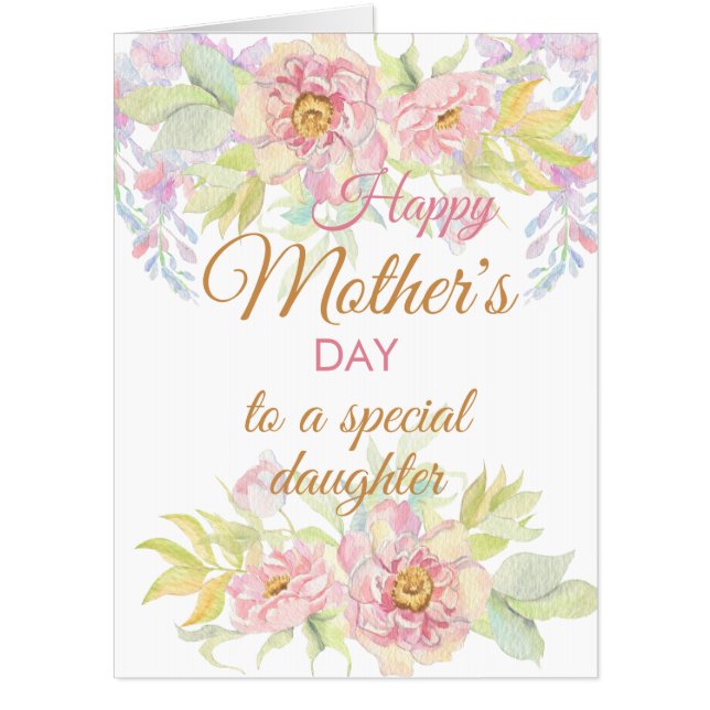 Floral Mother's Day Daughter Jumbo Card (Front)