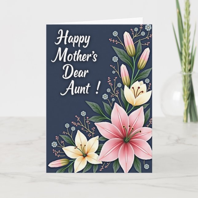 Floral Mothers Day Dear Aunt Card (Front)