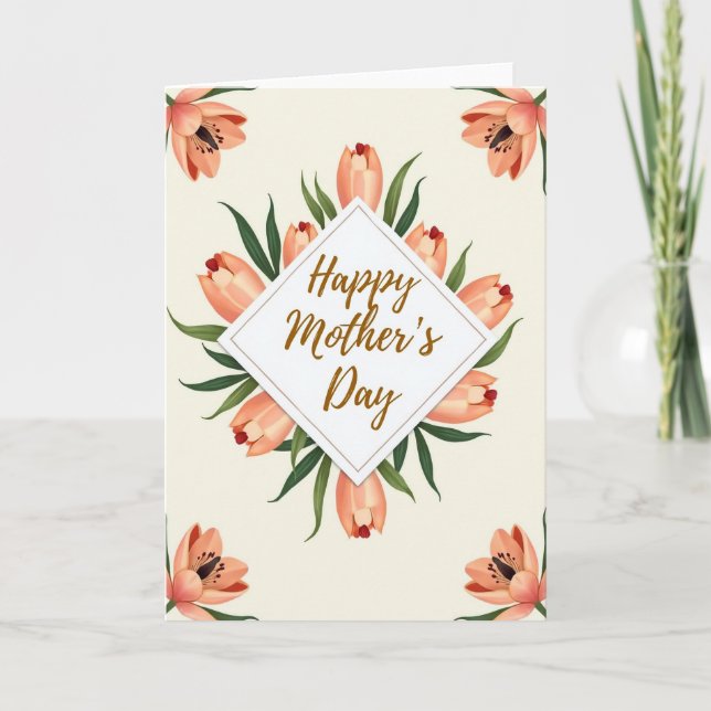 Floral Mothers Day Diamond Card (Front)
