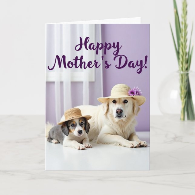 Floral Mothers Day Dogs Card (Front)