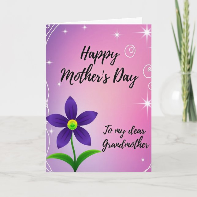 Floral Mothers Day Elegant Card (Front)