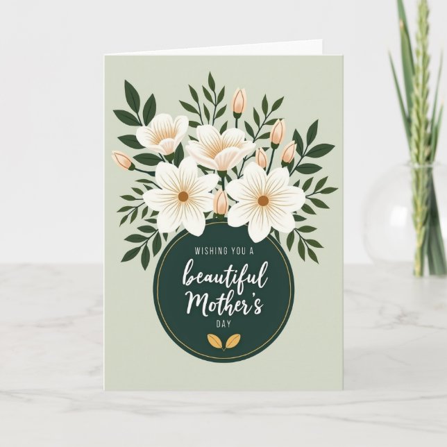 Floral Mothers Day Emblem Card (Front)