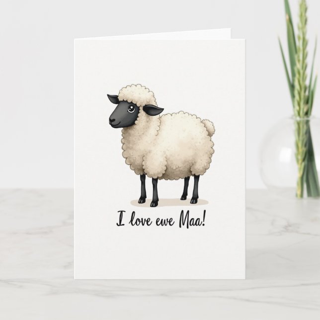 Floral Mothers Day Ewe Card (Front)