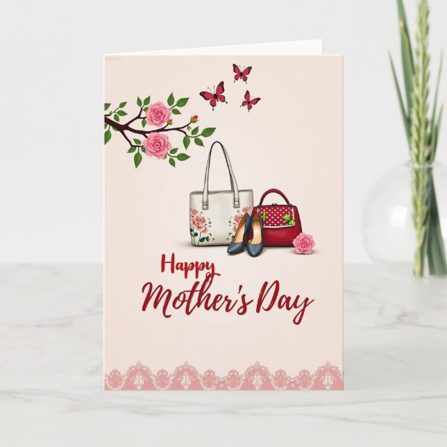 Floral Mothers Day Fashion Card (Front)