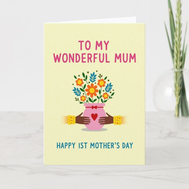 Floral Mothers Day First Card (Front)