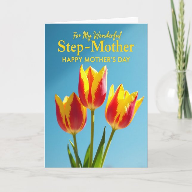 Floral Mothers Day Flame Blooms Card (Front)