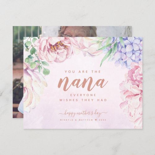 Floral Mothers Day For Nana Photo Card