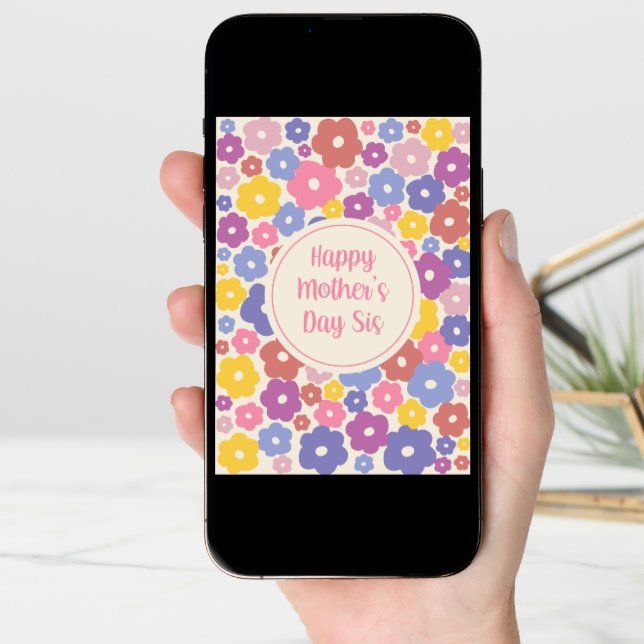 Floral Mothers Day for Sister Card (Front Digital)