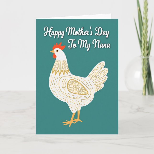 Floral Mothers Day Fowl Design Card (Front)