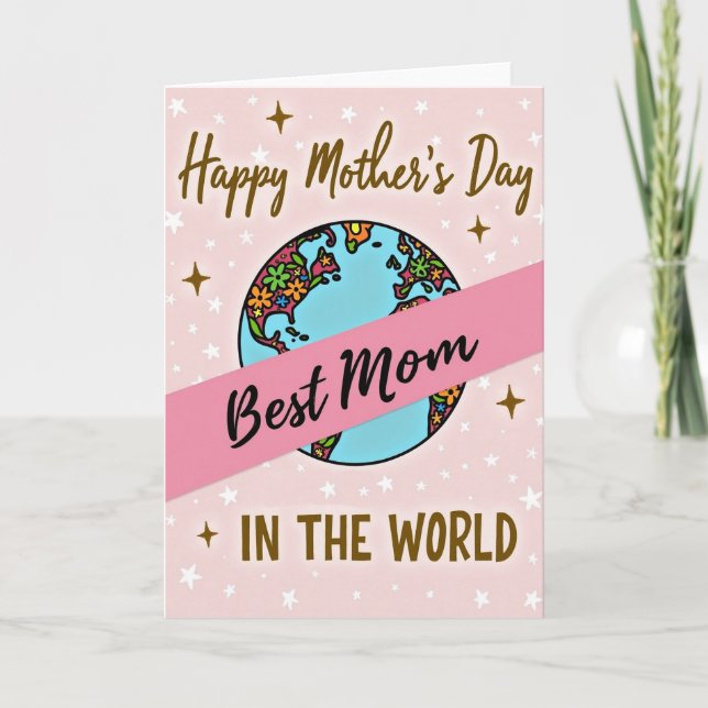 Floral Mothers Day Globe Card (Front)