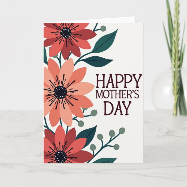 Floral Mothers Day Graphic Design Card (Front)