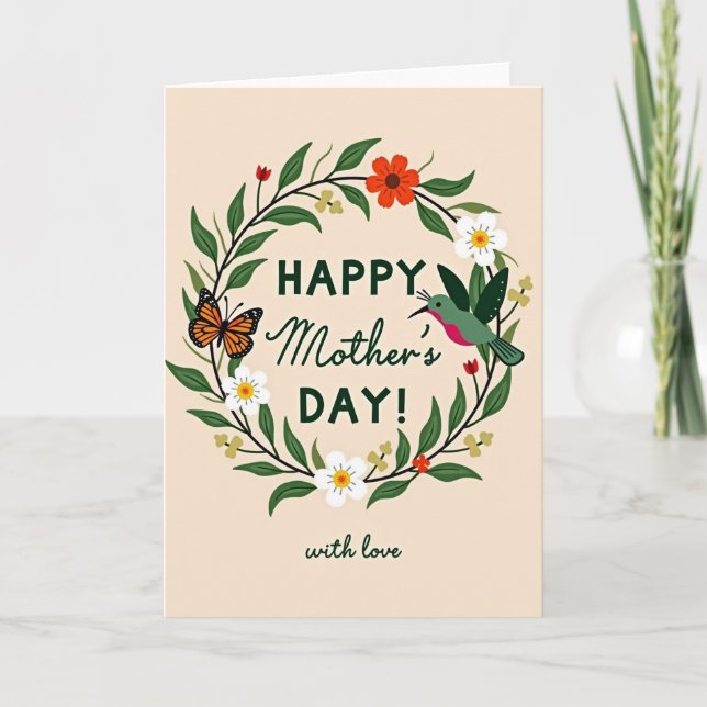 Floral Mothers Day Greeting Card (Front)