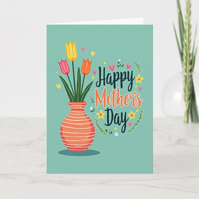 Floral Mothers Day Hand Lettered Card (Front)