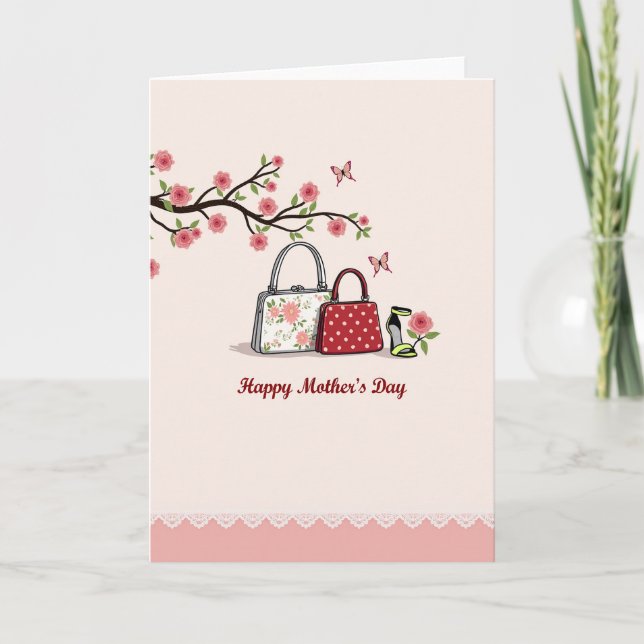 Floral Mothers Day Handbags Card (Front)