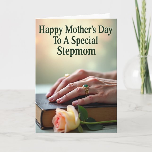 Floral Mothers Day Hands Book Card (Front)