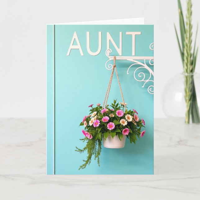 Floral Mothers Day Hanging Pot Card (Front)