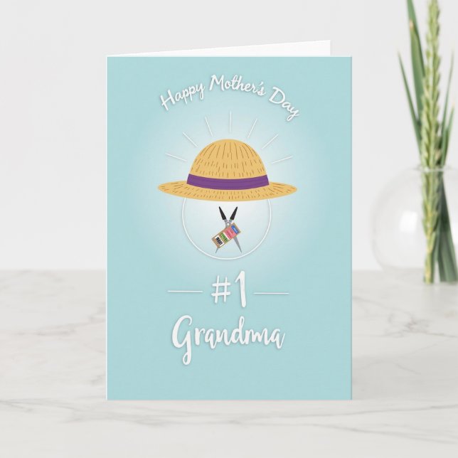 Floral Mothers Day Hat Grandma Card (Front)