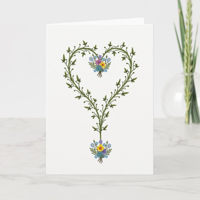 Floral Mothers Day Heart Vines Card (Front)