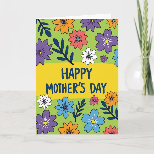 Floral Mothers Day Hello Card (Front)