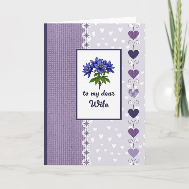 Floral Mothers Day Indigo Card (Front)
