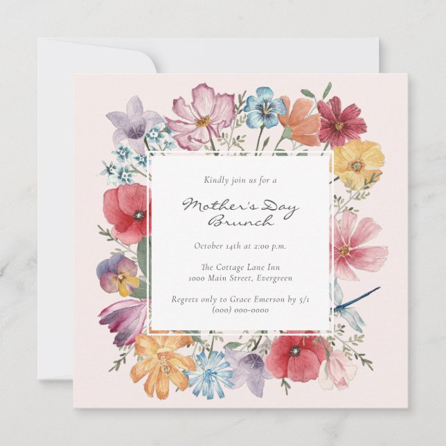Floral Mother's Day Invitation (Front)