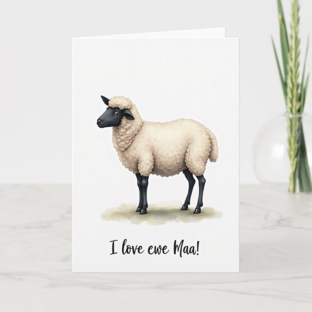 Floral Mothers Day Lamb Card (Front)