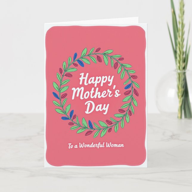 Floral Mothers Day Leaves Card (Front)