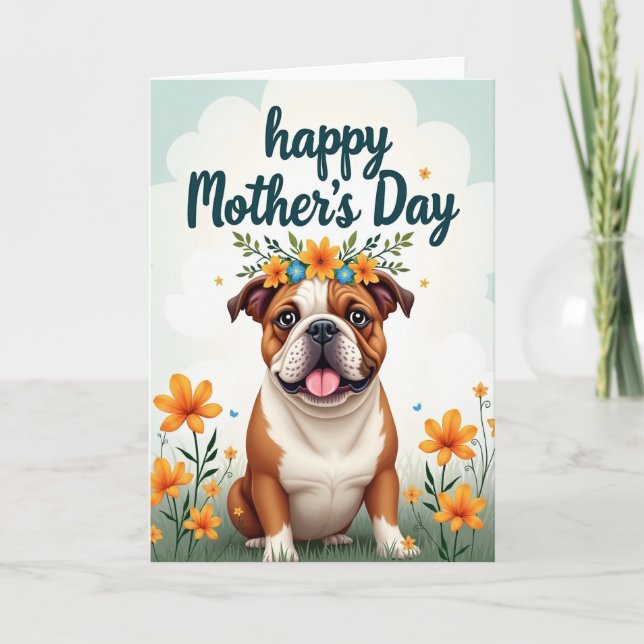 Floral Mothers Day Love Pup Card (Front)