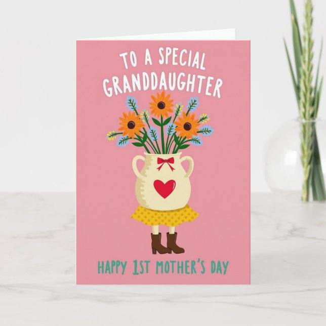 Floral Mothers Day Love Vase Card (Front)