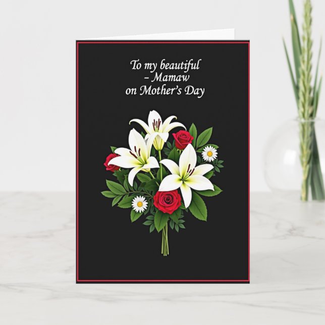 Floral Mothers Day Mamaw Card (Front)